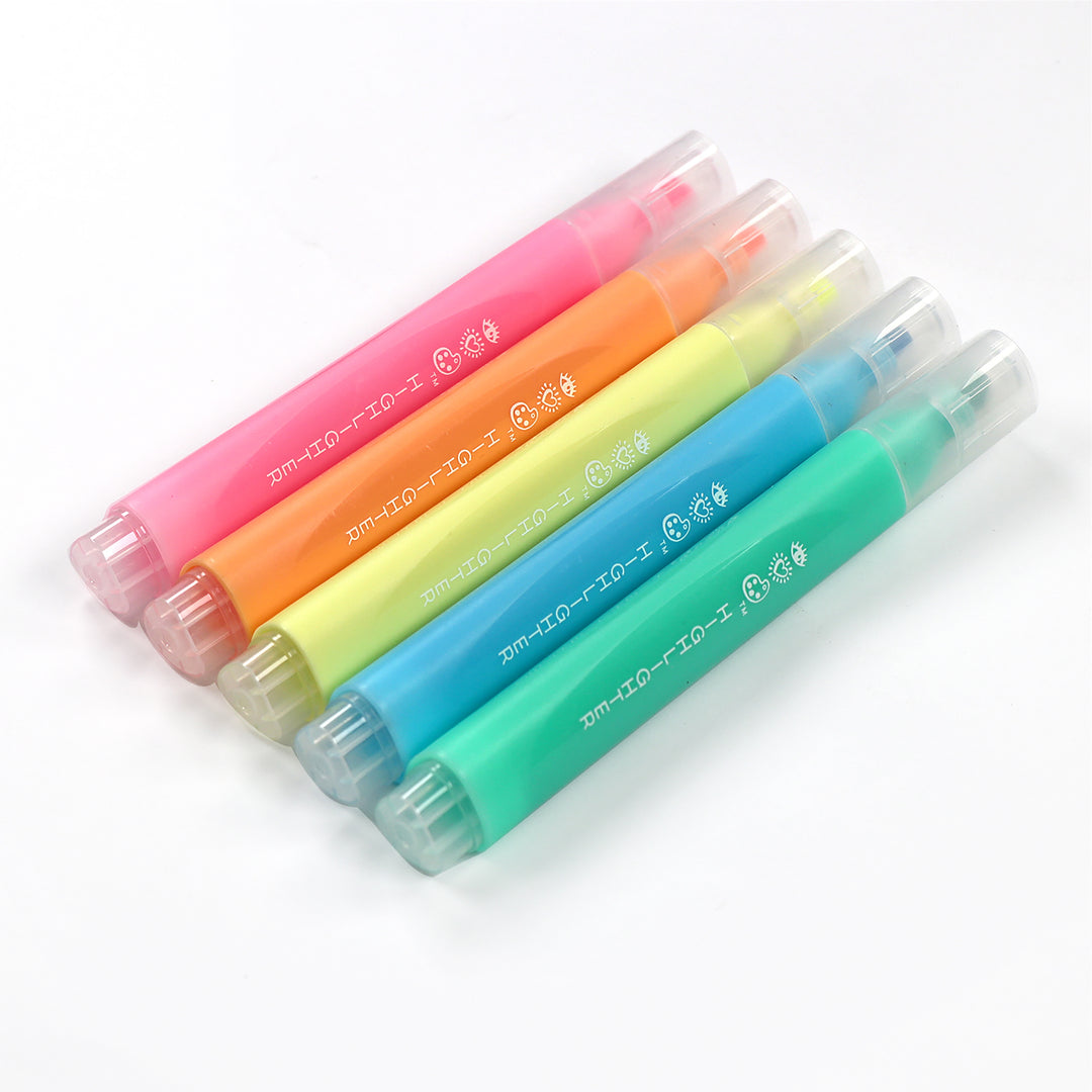iHeartArt 5 Jumbo Highlighters – Oversized highlighters in bright neon colors. Five colors: Pink, Orange, Yellow, Blue and Green.