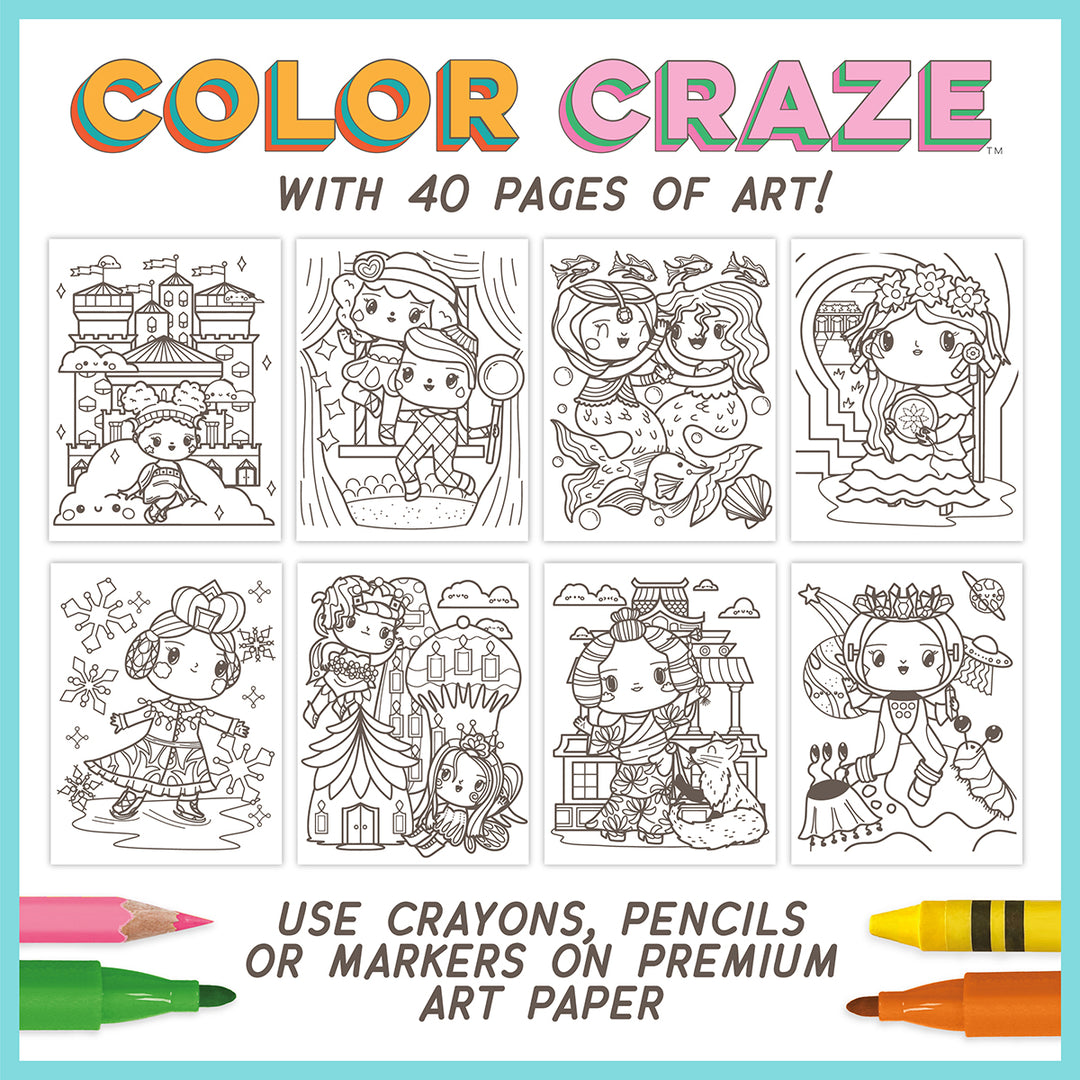Color Craze - Princess – Royal princess-themed coloring pages.