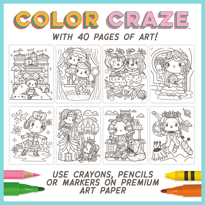Color Craze - Princess – Royal princess-themed coloring pages.