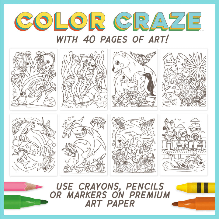 Color Craze - Ocean Pals – Ocean animals coloring set for little artists.