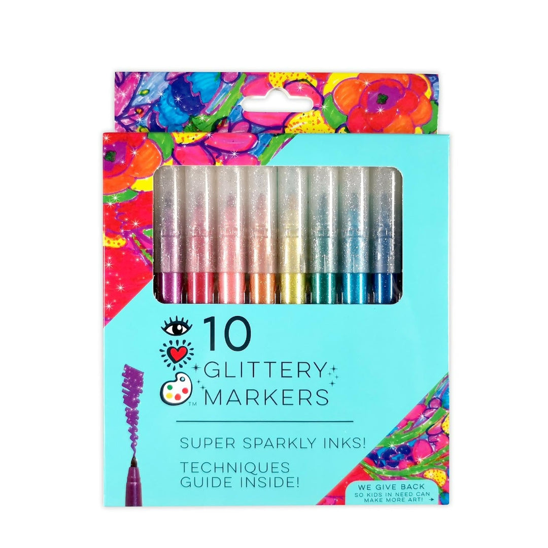 iHeartArt 10 Glittery Markers – A set of shimmering markers for creative projects.