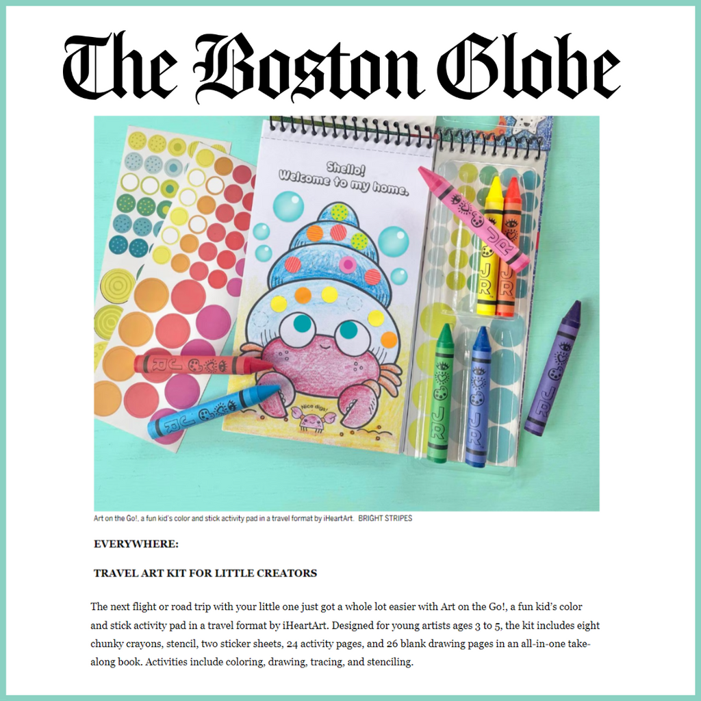 In The Boston Globe Spotlight: iHeartArt's 'Art on the Go!' - A Must-Have for Traveling Families
