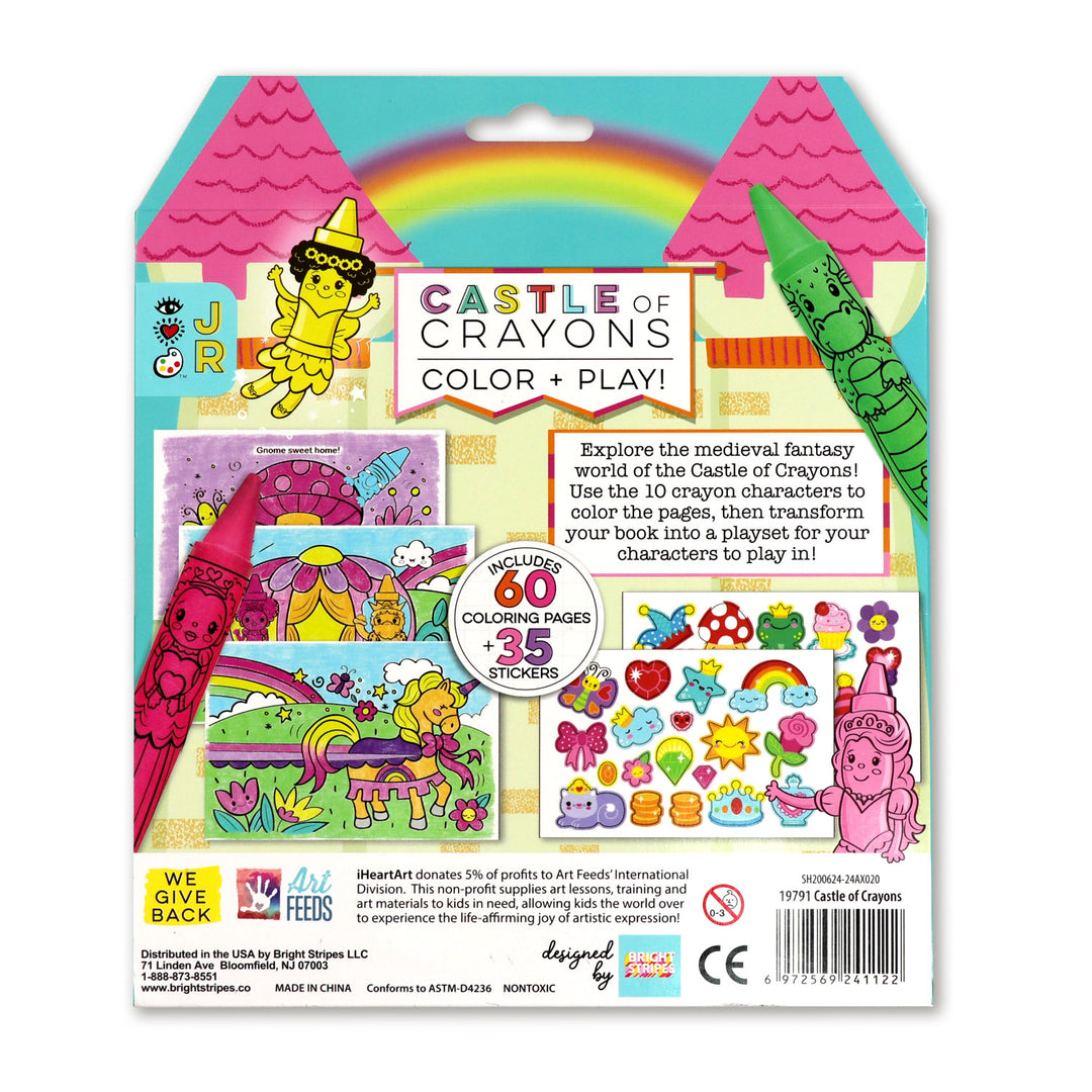 iHeartArt JR Castle of Crayons – A castle-shaped case filled with colorful crayons on its backside.