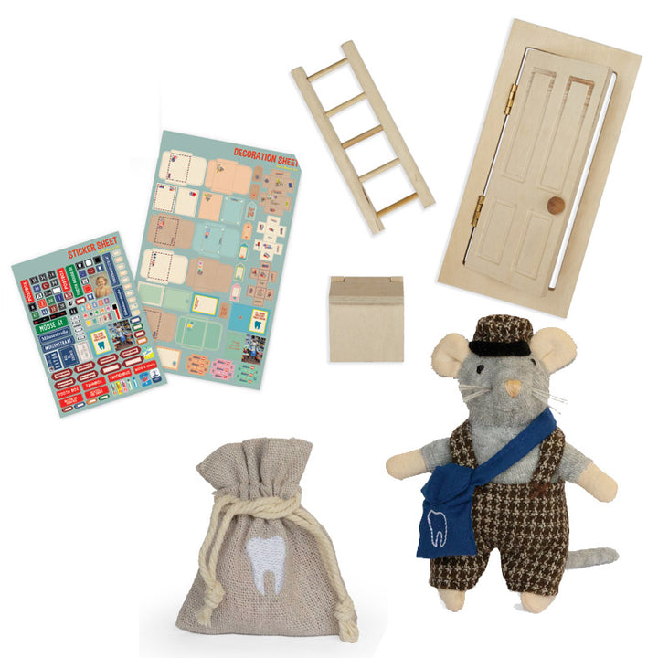Plush TOOTH MOUSE Gift Set with mouse door