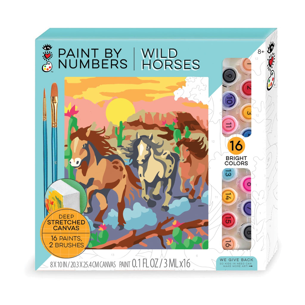 Bright Stripes Paint by Numbers for Kids Ages 8-12, Kids Paint Kit,  Childrens Painting Crafts Creativity Set Includes Canvas, 16 Paints, 2  Paint