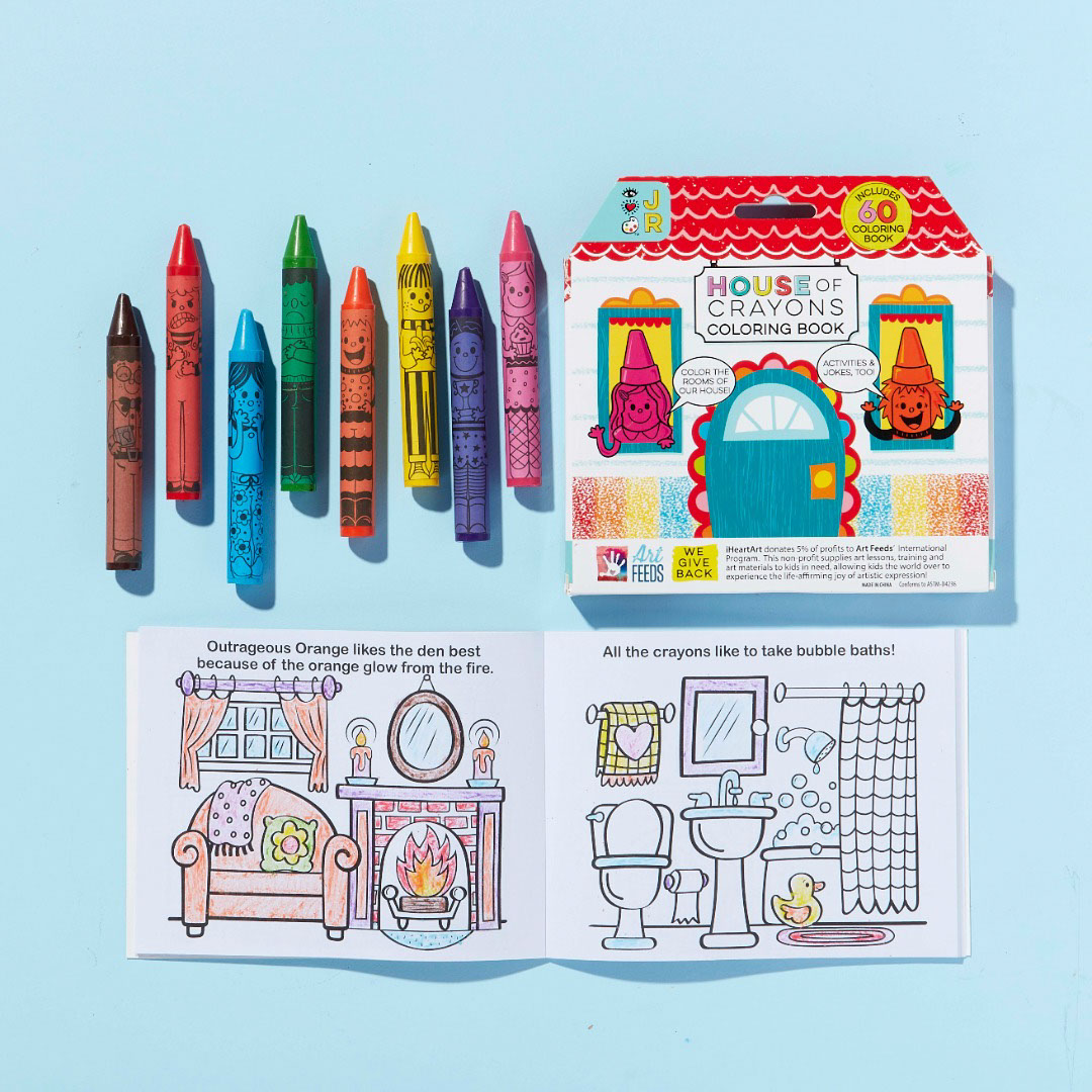 Bright Stripes iHeartArt Kids Art Set, Drawing and Coloring Kit Includes  Chunky Crayons, Stencil, Dot Stickers, Fun Creative Children's Activity  Gifts