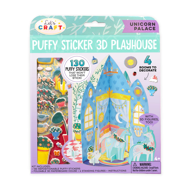 Puffy Sticker 3D Playhouse Unicorn Palace