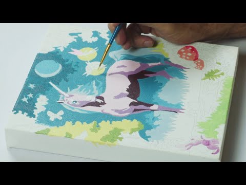 iHeartArt Paint By Numbers - Frog & Mushroom – video on how to paint it. 