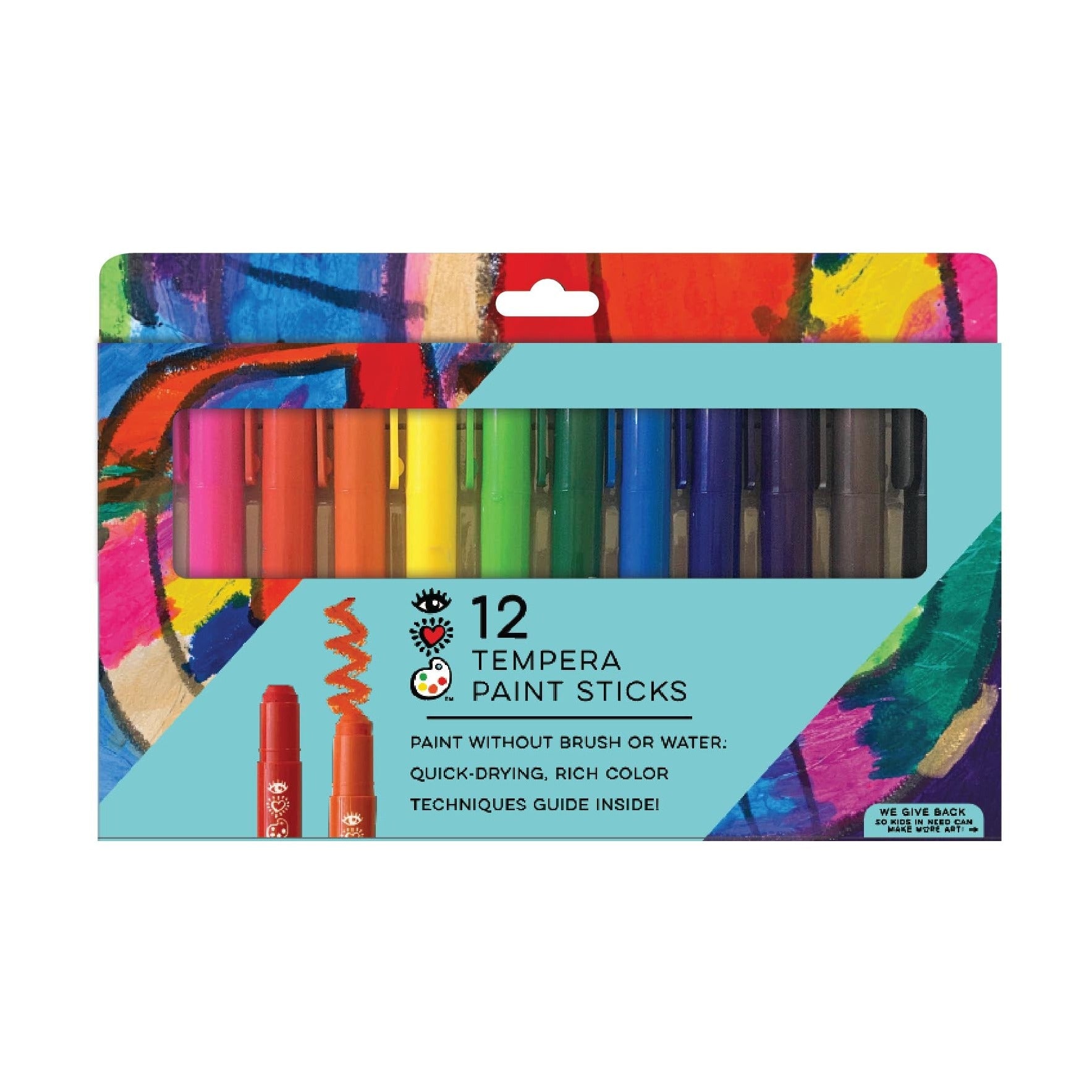 Creativity Street Glide-On Tempera Paint Sticks, 12 Assorted Primary Colors, 5 Grams, 12 per Pack, 2 Packs