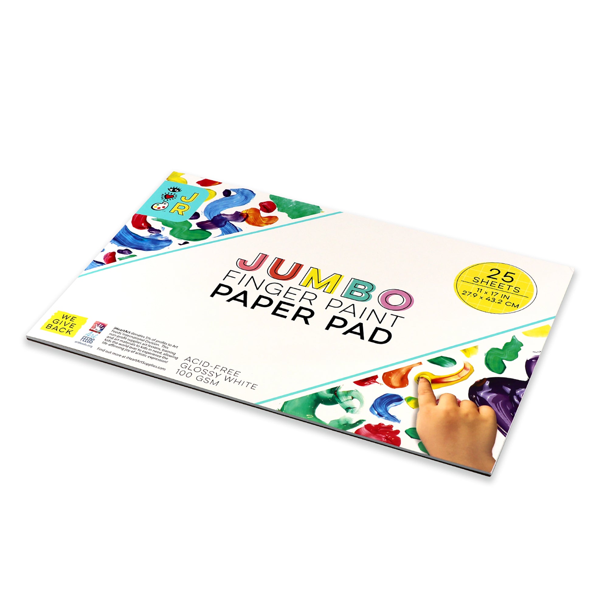 Large 11 x 17 Finger Painting Paper Pad - 25 Sheets 60lb (100gsm) Acid  Free (Pack of 2 Pads)