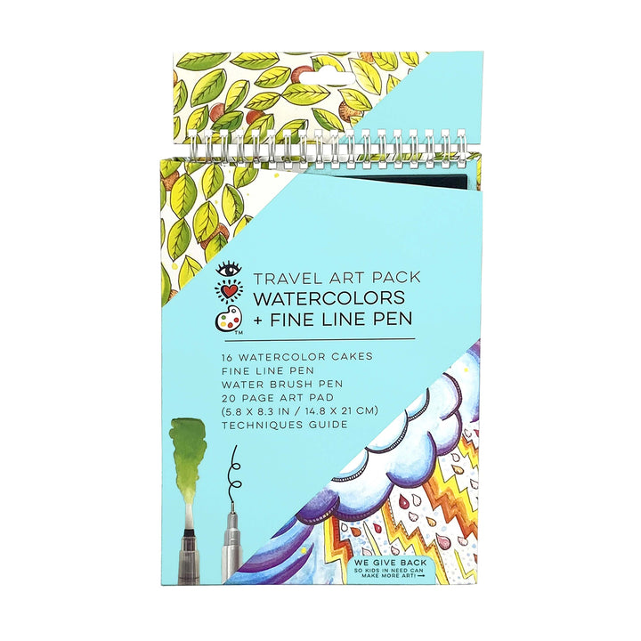 iHeartArt Travel Art Pack  Watercolors + Fine Line Pen