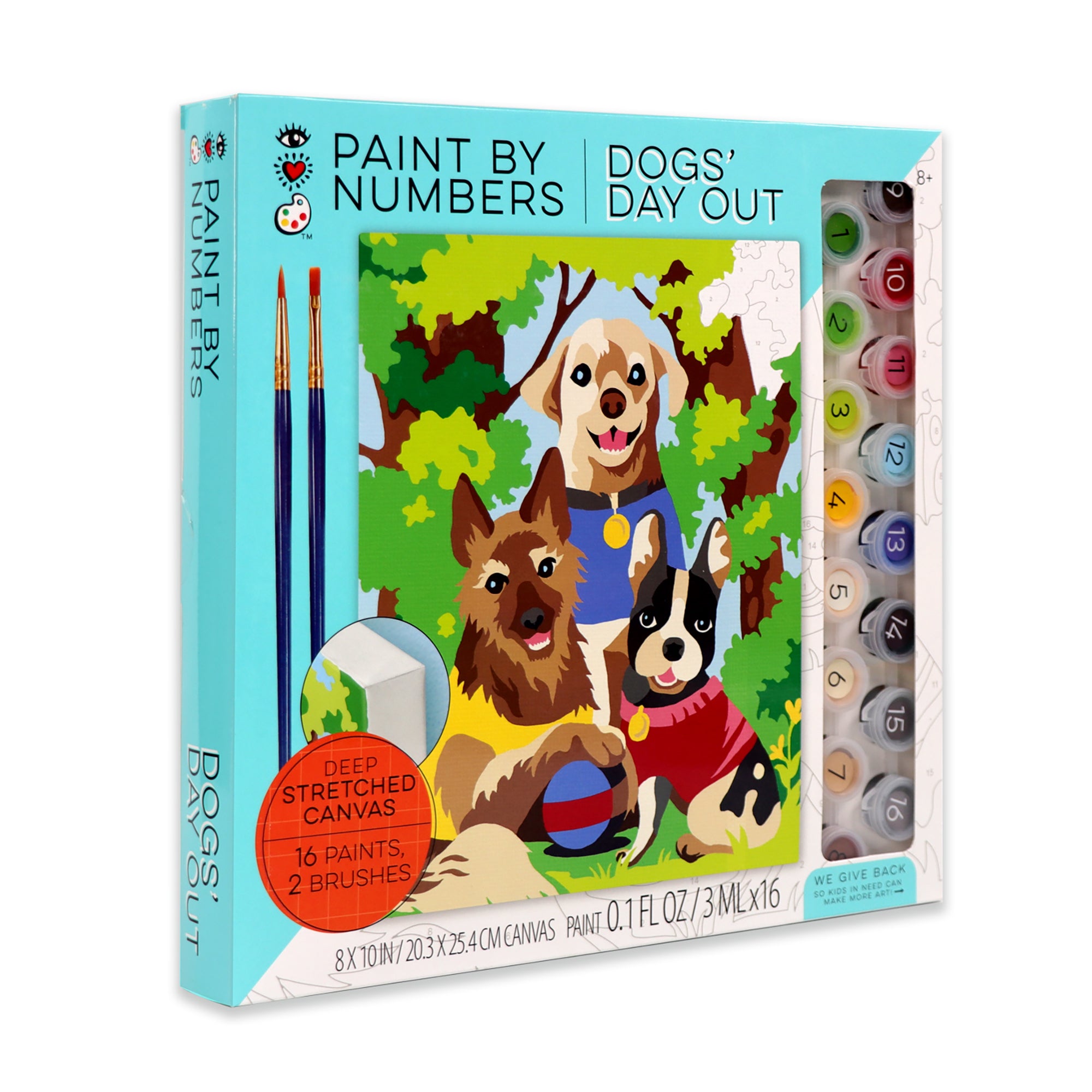 Bright Stripes iHeartArt Paint by Numbers for Kids Ages 8-12, Paint Kit,  Childrens Painting Arts and Crafts Creativity Set, Includes Canvas, 16