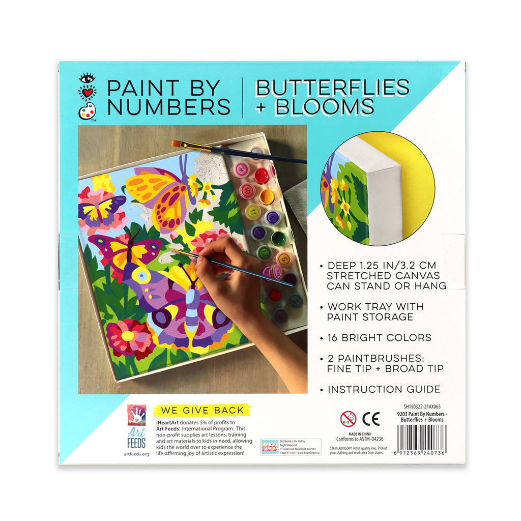 Bright Stripes Paint by Numbers for Kids Ages 8-12, Kids Paint Kit,  Childrens Painting Crafts Creativity Set Includes Canvas, 16 Paints, 2  Paint