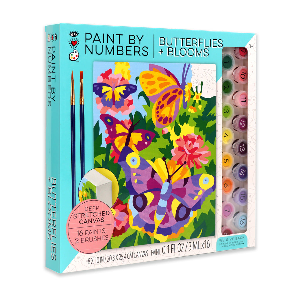 Bright Stripes iHeartArt Paint by Numbers for Kids Ages 8-12, Paint Kit,  Childrens Painting Arts and Crafts Creativity Set, Includes Canvas, 16