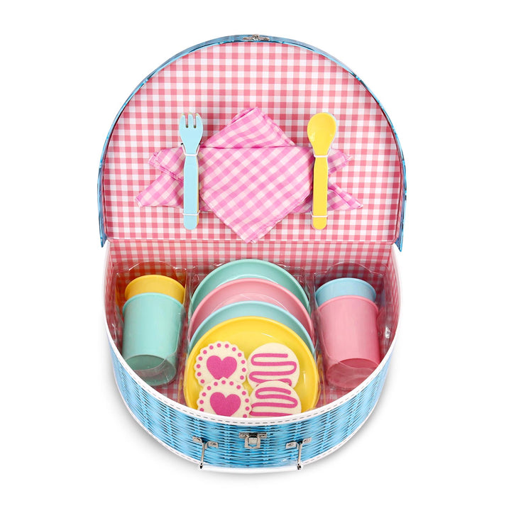 Deluxe Picnic Set 25 Pieces in Carry Case- Pastel