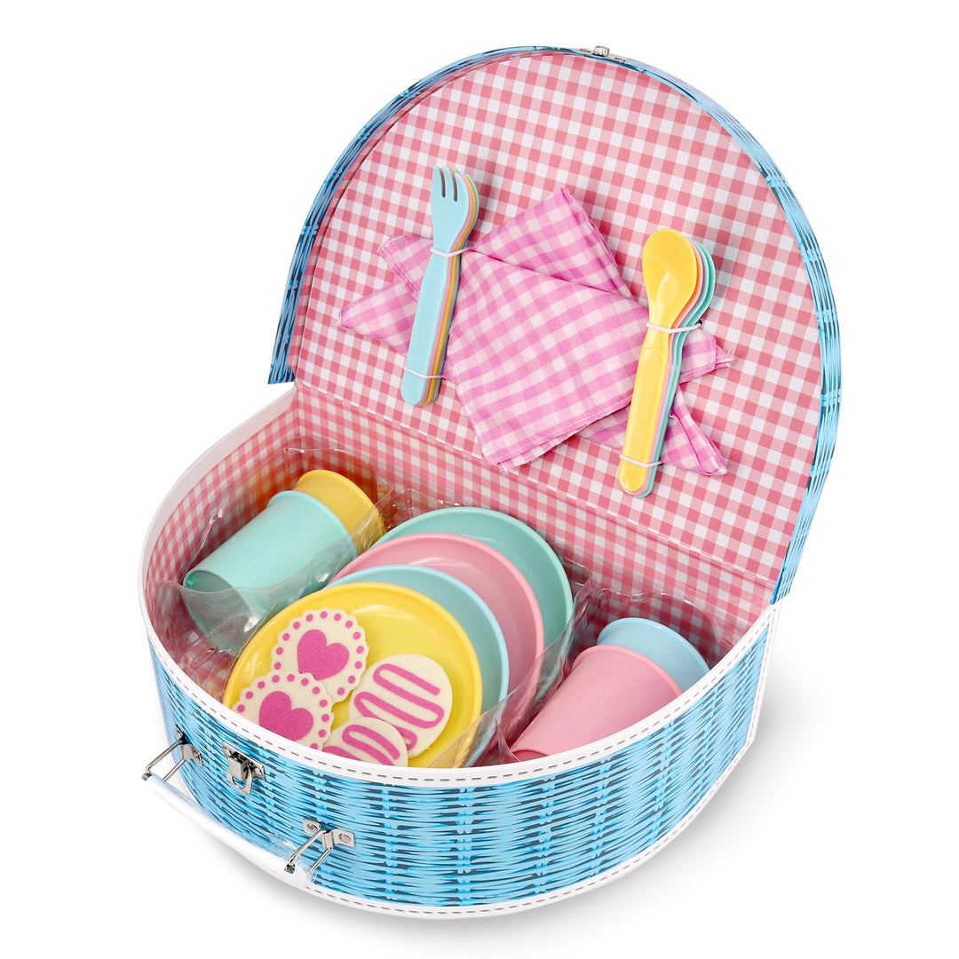 Deluxe Picnic Set 25 Pieces in Carry Case- Pastel